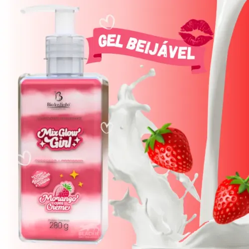 MIX GLOW GIRL AROMATIZANTE DESODORANTE MORANGO COM CREME 280G BIO INSTINTO