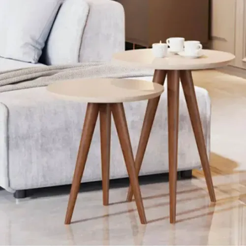 Conjunto Mesa Laterais Luxo Perola Off White JB Bechara - Entrega Rápida! 