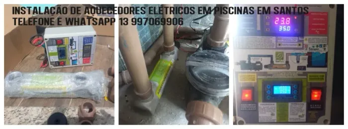 instalação de aquecedor elétrico para piscina em Santos 