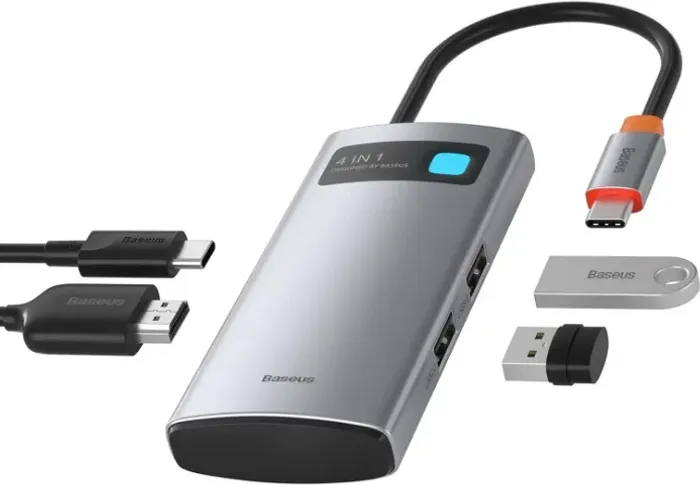 Baseus 4-in-1 HUB USB C, Tipo C Carregamento 100W