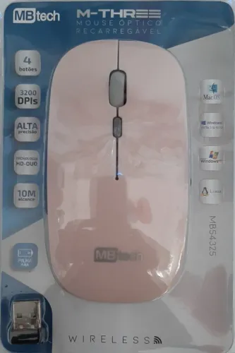 Mouse Óptico " Sem FIO "( recarregável ) c/ Nano Wireless Usb 2.0 ! Excelente