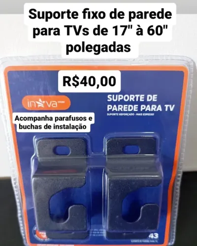 Suporte fixo de parede para TVs de 17" a 60" polegadas/ SUPER OFERTA