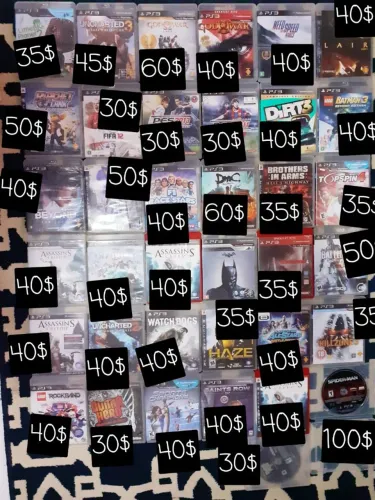 Jogos originais de PS3. Valores na foto.