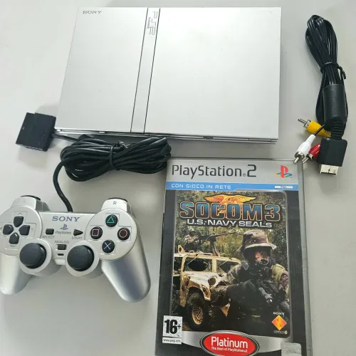 PS2 SLIM PRATA SONY PLAYSTATION 2