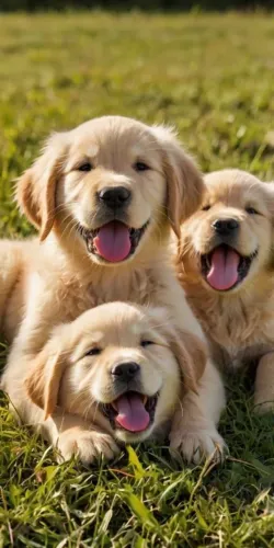 Filhotes Golden Retriever família perfeita e unida