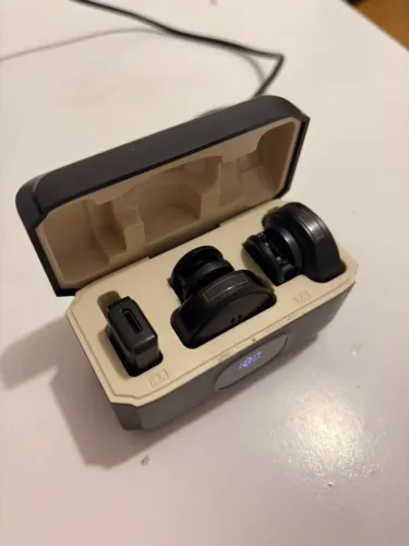 Microfone De Lapela Redondo Duplo Com Imã Anti-ruído E Sem Fio Para Iphone 11 pro max