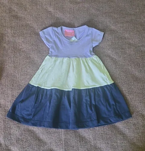 Vestido Infantil Tricolor