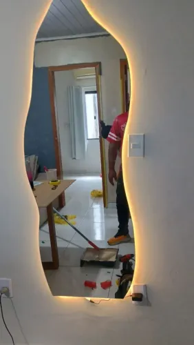 Espelho orgânico com led 160x60