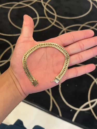 Pulseira Grumet Tripla Ouro 18k Nova 12g