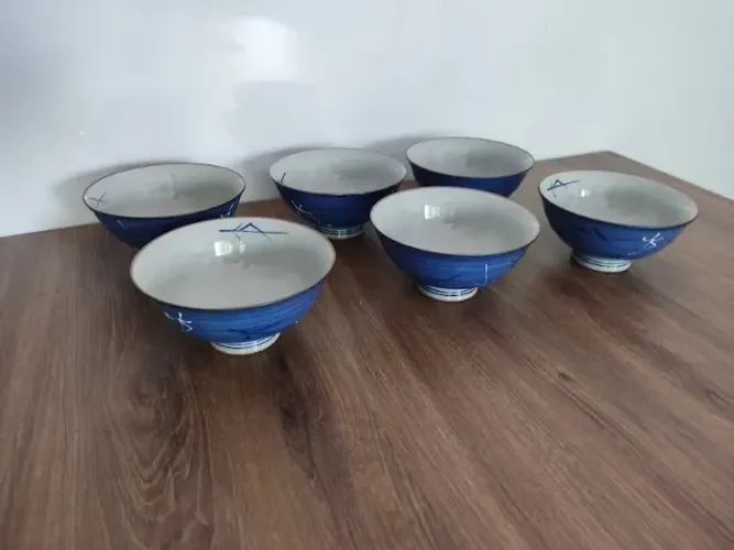 Kit 6 unids Tigelas Bowls Chawan em Porcelana Japonesa para Arroz