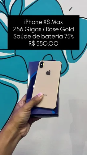 Seminovo: iPhone XS Max 256GB Rose Gold - Bateria 75% - R$ 550,00