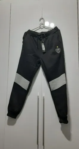 Calça Moletom Jogger Atlético-MG Galo Preta Tam G Nova