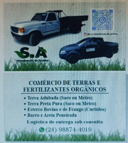 Terra adubada para jardim