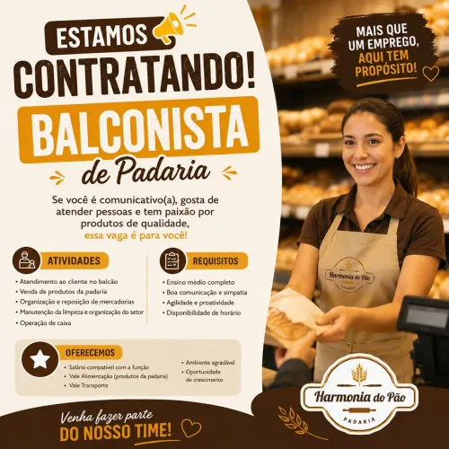 Contrato Balconista de Padaria