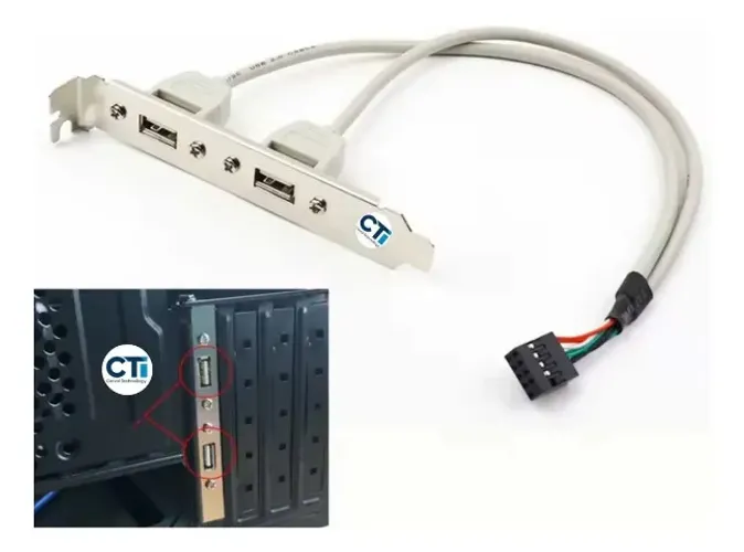 Espelho Painel Traseiro 2 Portas Usb 2.0 Placa Mãe