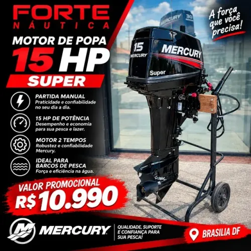 Mercury 15 HP Super à Venda - Forte Náutica Brasília