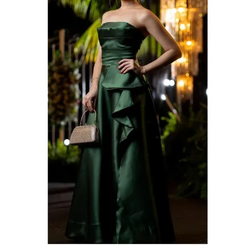 Vestido de Festa Verde Oliva - Usado apenas uma vez