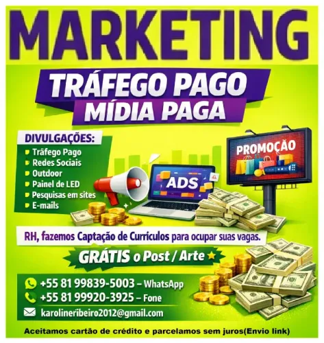 Marketing Digital Geral (Faço qualquer publicação) 