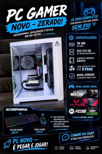 Pc gamer pronto para jogar