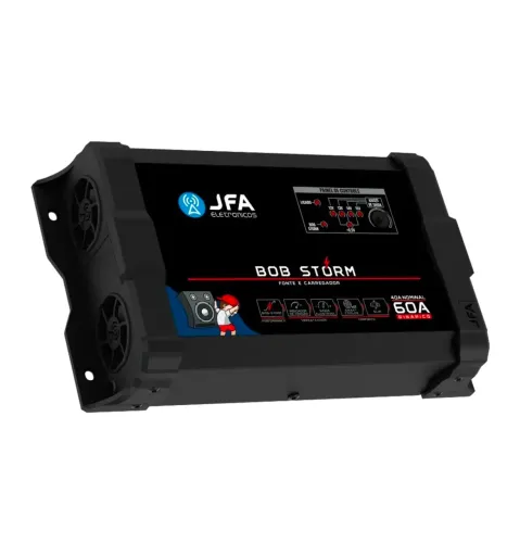 Fonte e Carregador de Bateria 60A JFA Automotivo Bob Storm. 