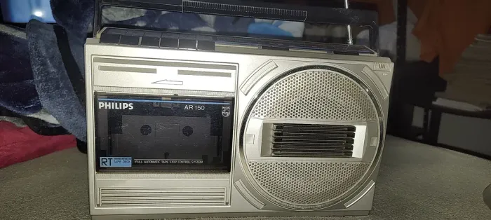Antigo vintage Rádio Gravador K7 Portátil da Philips, AR 150 anos 80 funcionando.c/Cabo 