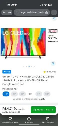 Tv 42 evo LG 4k 120hz HDMi 2.1
