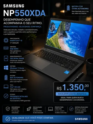 Notebook Samsung NP550XDA