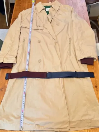 casaco trench lacoste bege unisex duplo botão logo croco 100% original