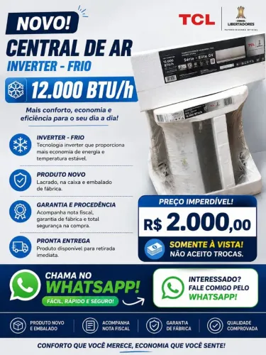 VENDO CENTRAL DE AR CONDICIONADO NOVO