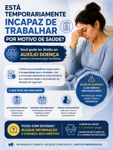 Está incapaz de trabalhar?