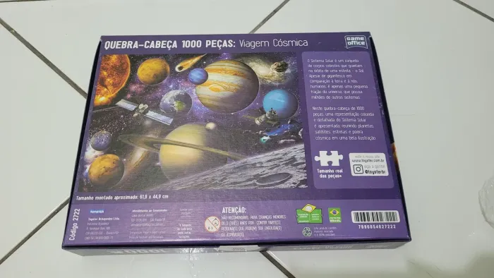 Quebra-cabeça 1000 peças viagem cósmica 62x45, COM BRINDE