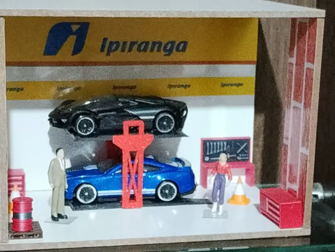 Diorama completo com miniatura de carros 1:64