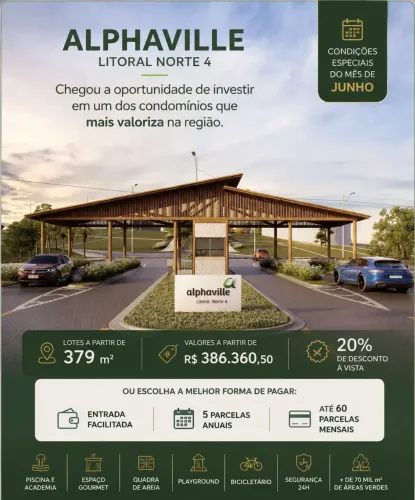 Lote a venda Alphaville Litoral Norte