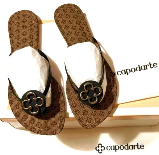 Rasteira Feminina CAPODARTE, NOVA. Cor Preto.