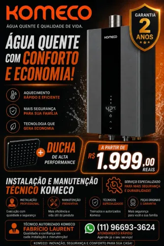 Venda e instalação de aquecedor a gás