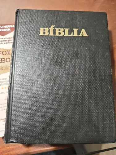 Bíblia sagrada Almeida revista e atualizada capa dura vinil antiga versão 1969 imp 1987