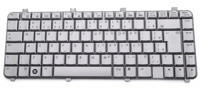 Teclado Notebook HP Pavilion Série DV5-1000 Prata ABNT2 Com Ç - Part Number AEQT6600110