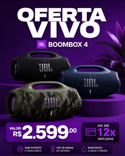 JBL BOOMBOX 4 LACRADA NA COR PRETA
