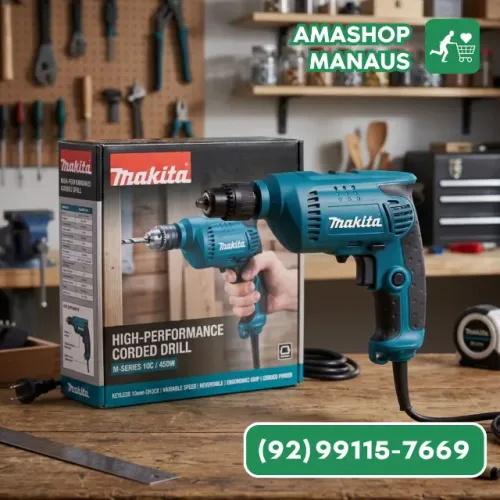 Furadeira Makita 10mm (3/8") 450W - Modelo 6412 - 220V