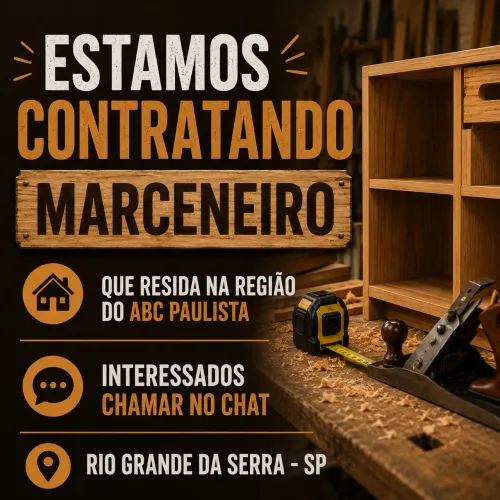 Estamos precisando de marceneiro com experiência 