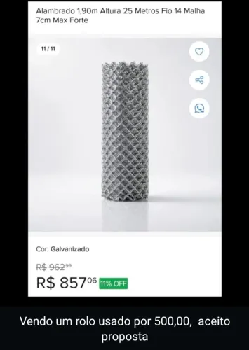 Alambrado alt 2 mts x comp 25 mts 