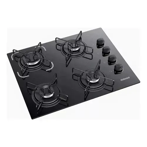 Cooktop Itatiaia Essencial 4 Bocas Preto - Bivolt 127V/220V com Acendimento Automático