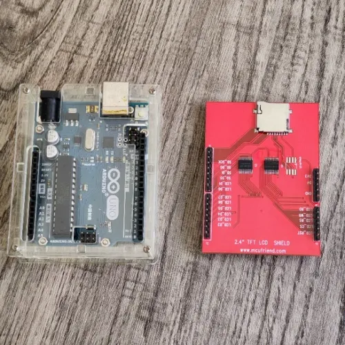 Arduino Uno R3 Atmega328P + case + Shield TFT LCD 2.4