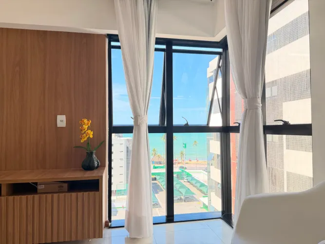 Quarto e sala alto padrão com vista mar da Jatiuca