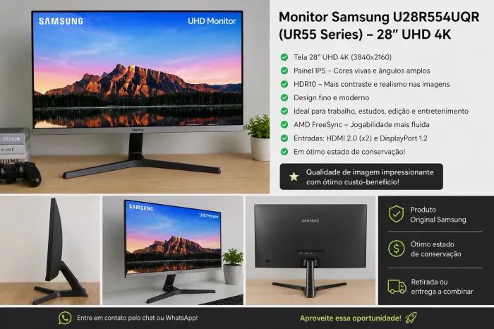 Monitor Samsung U28R554UQR UR55 28? 4K UHD IPS HDR FreeSync