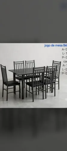 mesa de pedra com 6 cadeiras