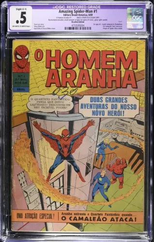 Homem-Aranha #1 CGC (Ebal). 1ª HQ do Aranha no Brasil. Gibi raríssimo! Único graduado