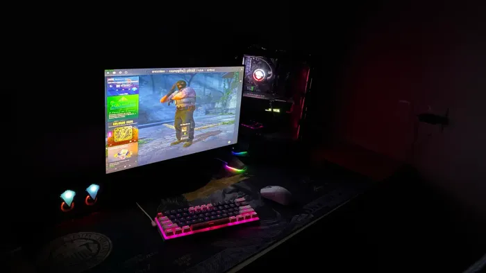 Pc gamer, mouse, teclado e monitor