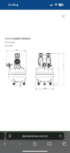 COMPRESSOR ODONTOLÓGICO + BOMBA A VÁCUO