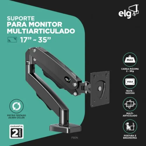 Suporte Articulado para Monitor com Pistão a Gás